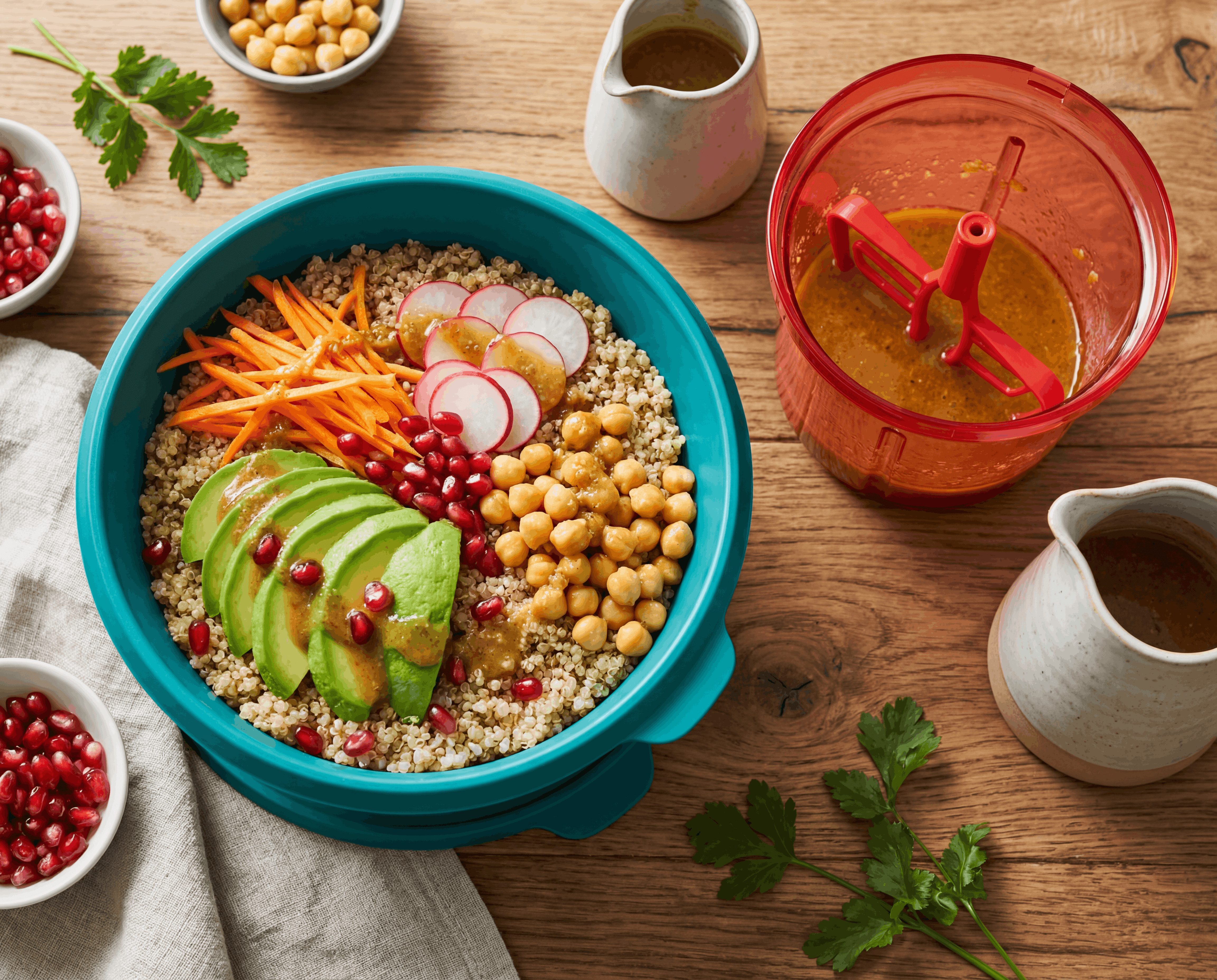 Detoxskål med quinoa och krispiga grönsaker