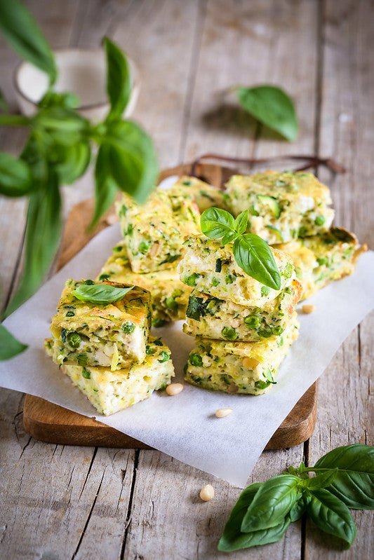 Zucchinipudding med ärtor