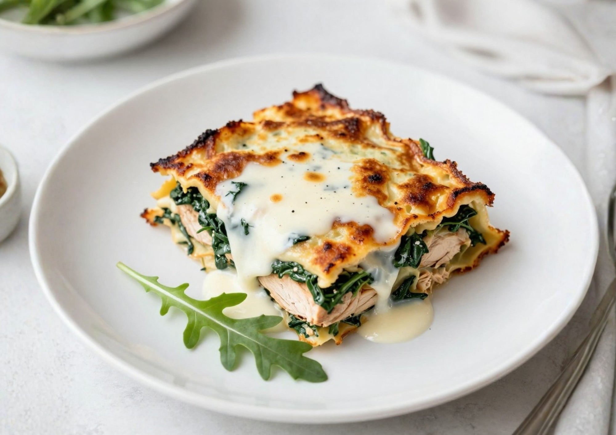 Lasagne de poulet alfredo