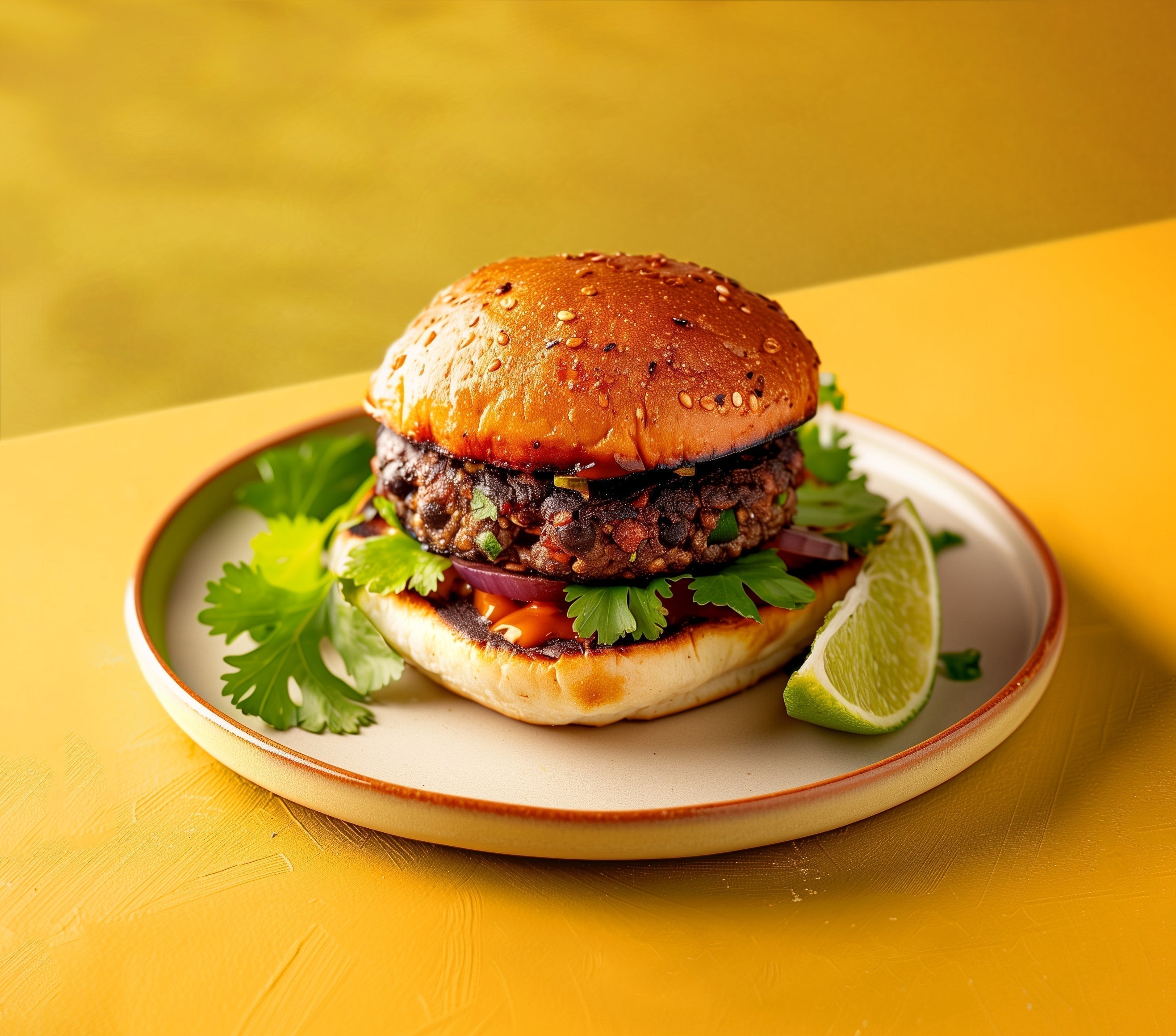 Vegane Burger mit Koriander und Limette