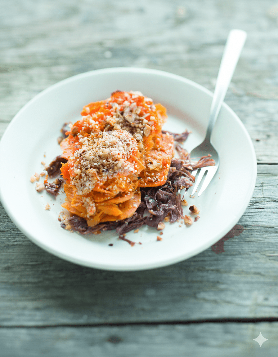 Gratin de patates douces au canard