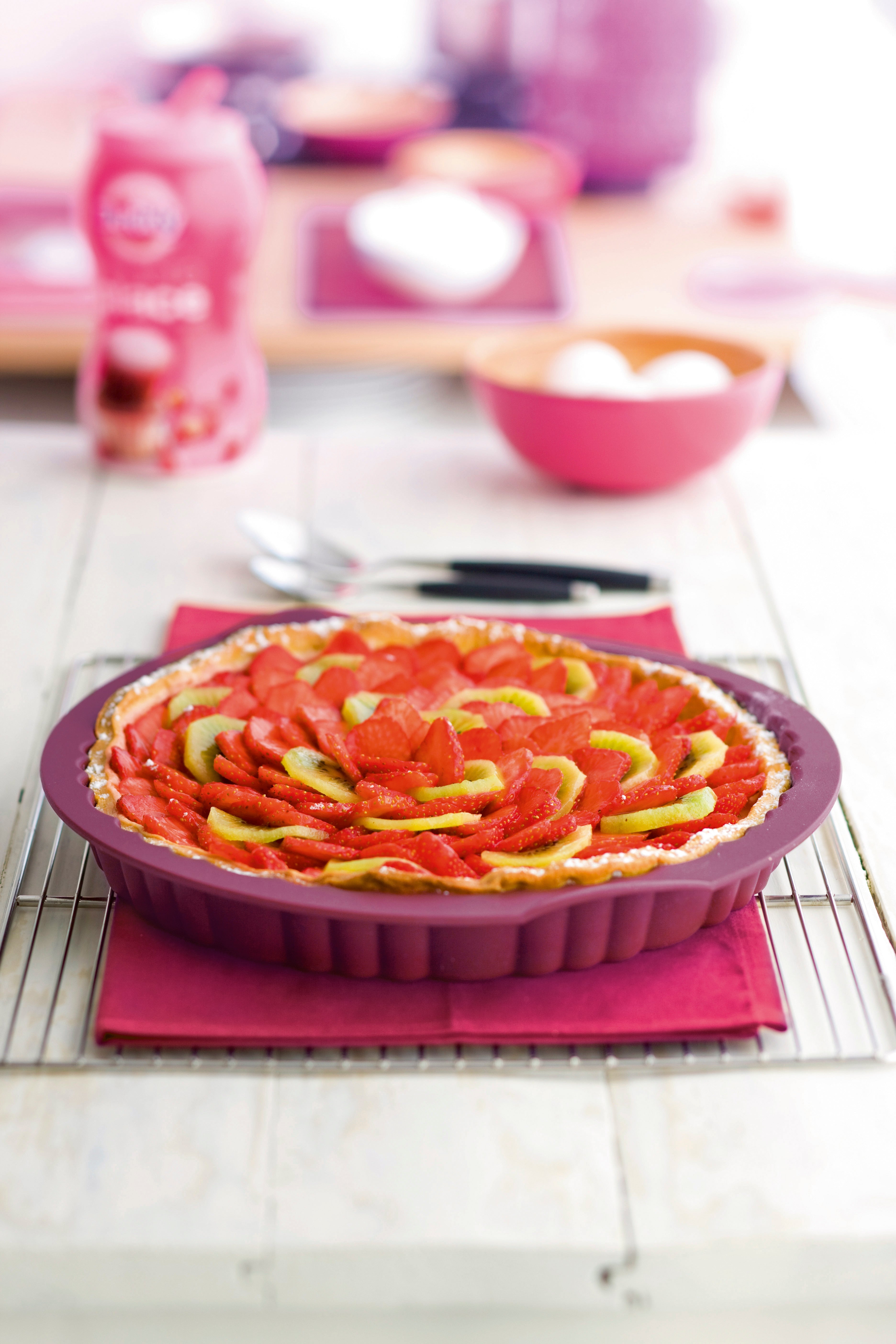 Erdbeer- und Kiwi-Tarte
