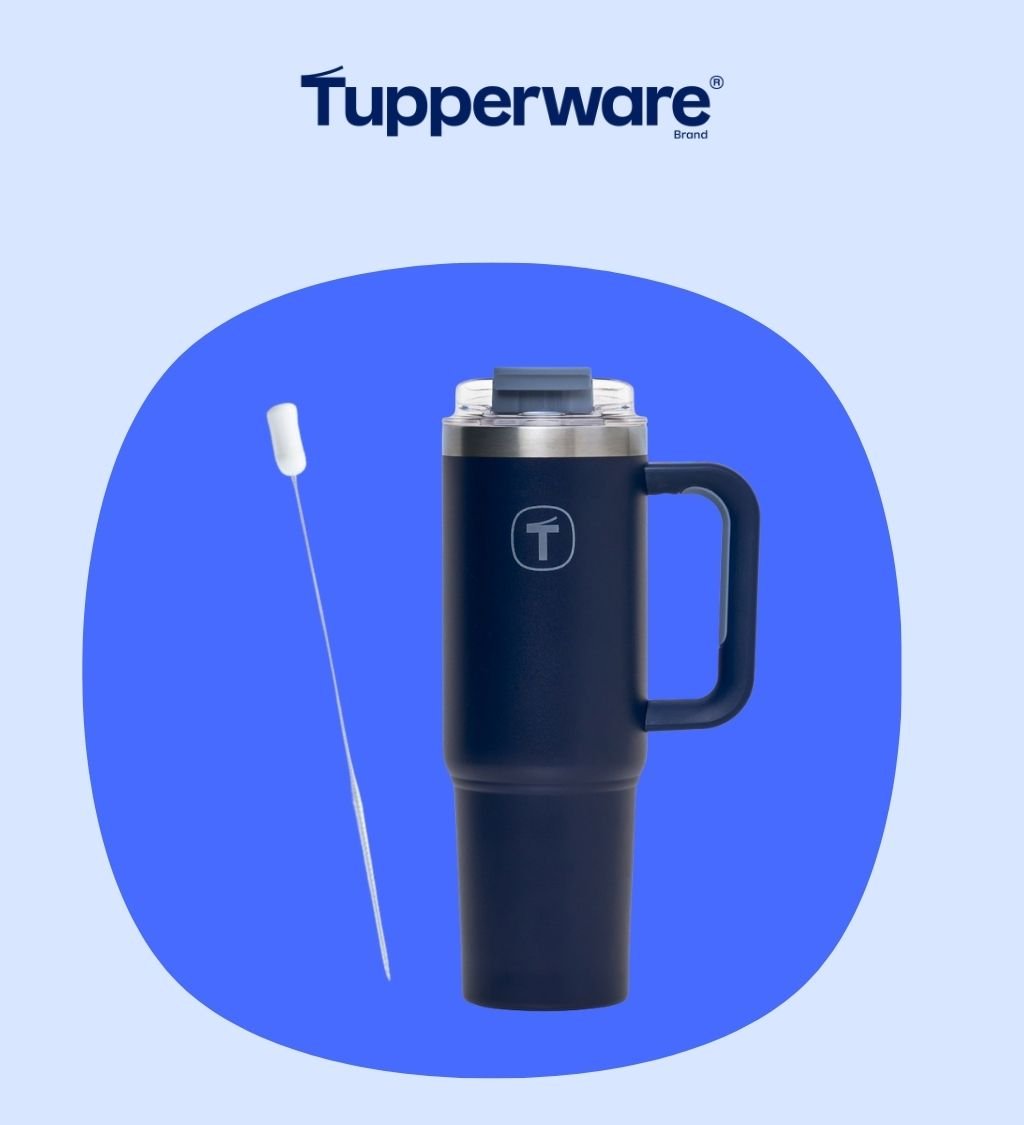 Big T tumbler 1,1 l - bleu + 1 Goupillon Tupp - Tupperware Europe