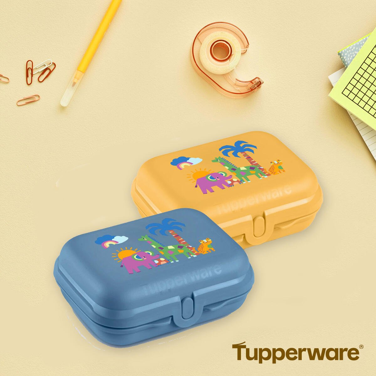 Boîte à bêtises petite Jungle (bleu) - Tupperware Europe