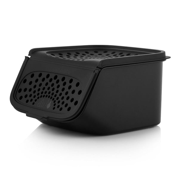 Coffre à ail et échalote noir 2,3 l ventilé