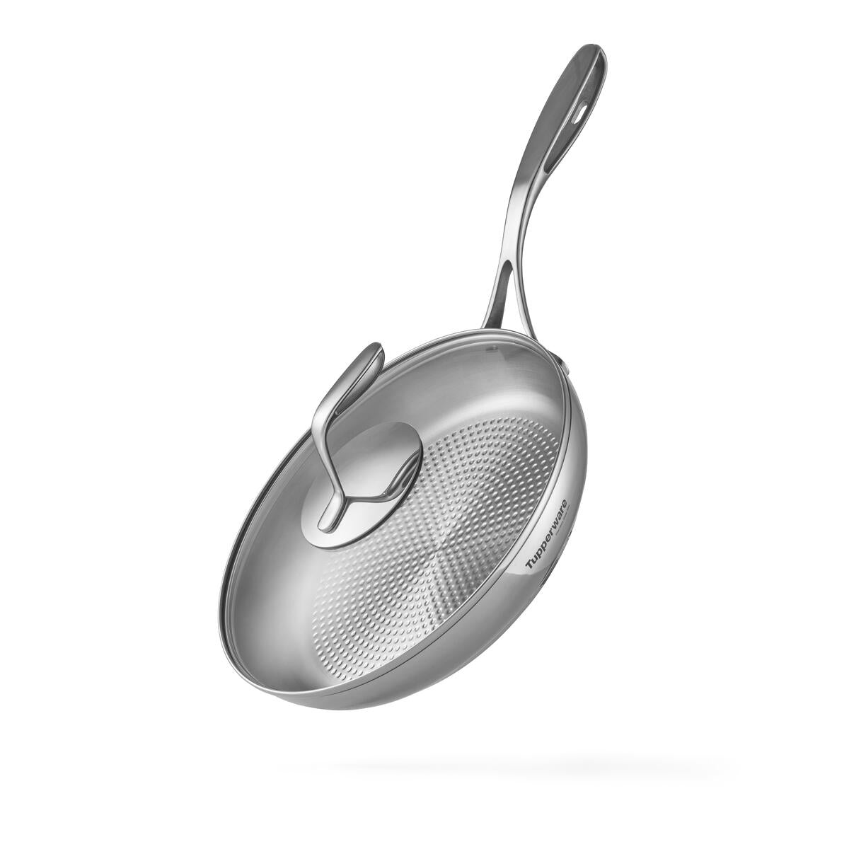 Poêle inox 28 cm avec couvercle en verre Tupperware® – OOBO