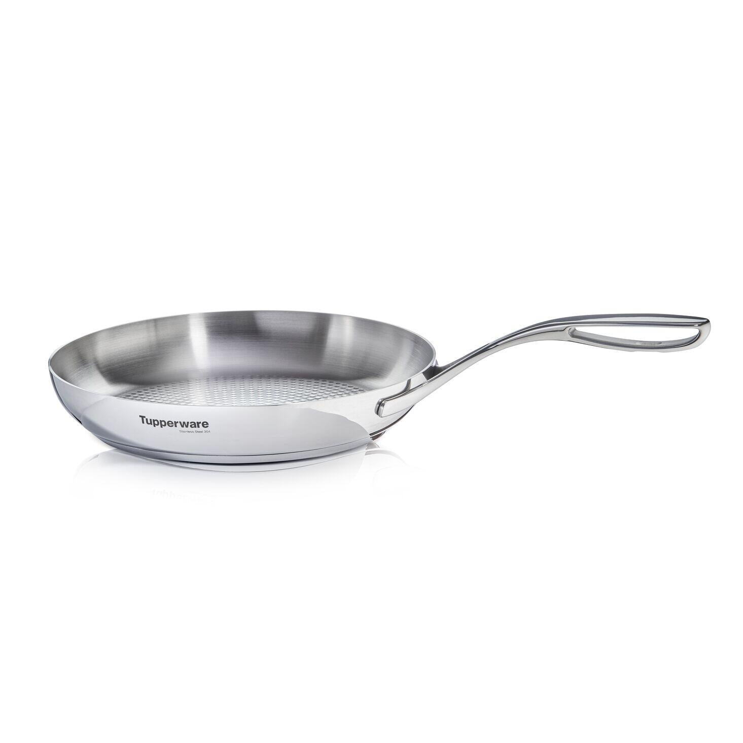 Poêle inox 28 cm avec couvercle en verre Tupperware® – OOBO