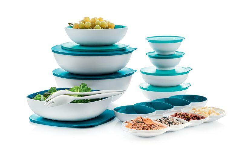 Saladier Allegra 3,5 l (blanc et bleu) - Tupperware Europe