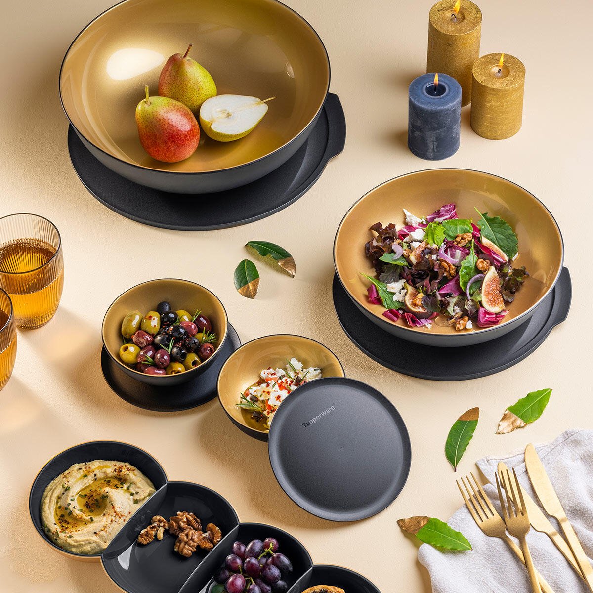 Saladier Allegra 3,5 l (or et noir) - Tupperware Europe