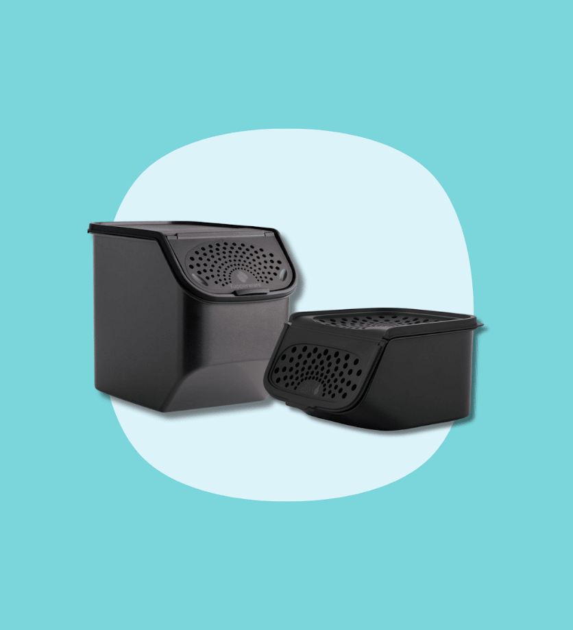 Set Coffre à ail & échalote 2,3 l noir + Coffre à pommes de terre 5,5 l - Tupperware Europe