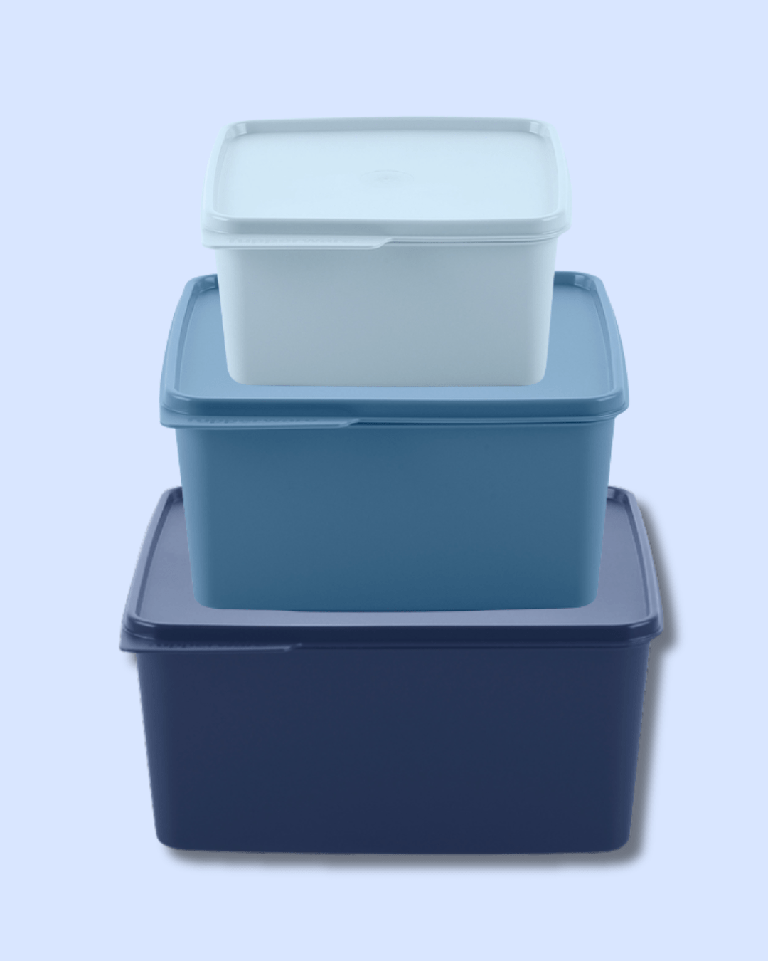 tupperware aufbewahrung blau Set aus 3 Maline-Boxen (1,2l - 2,5l